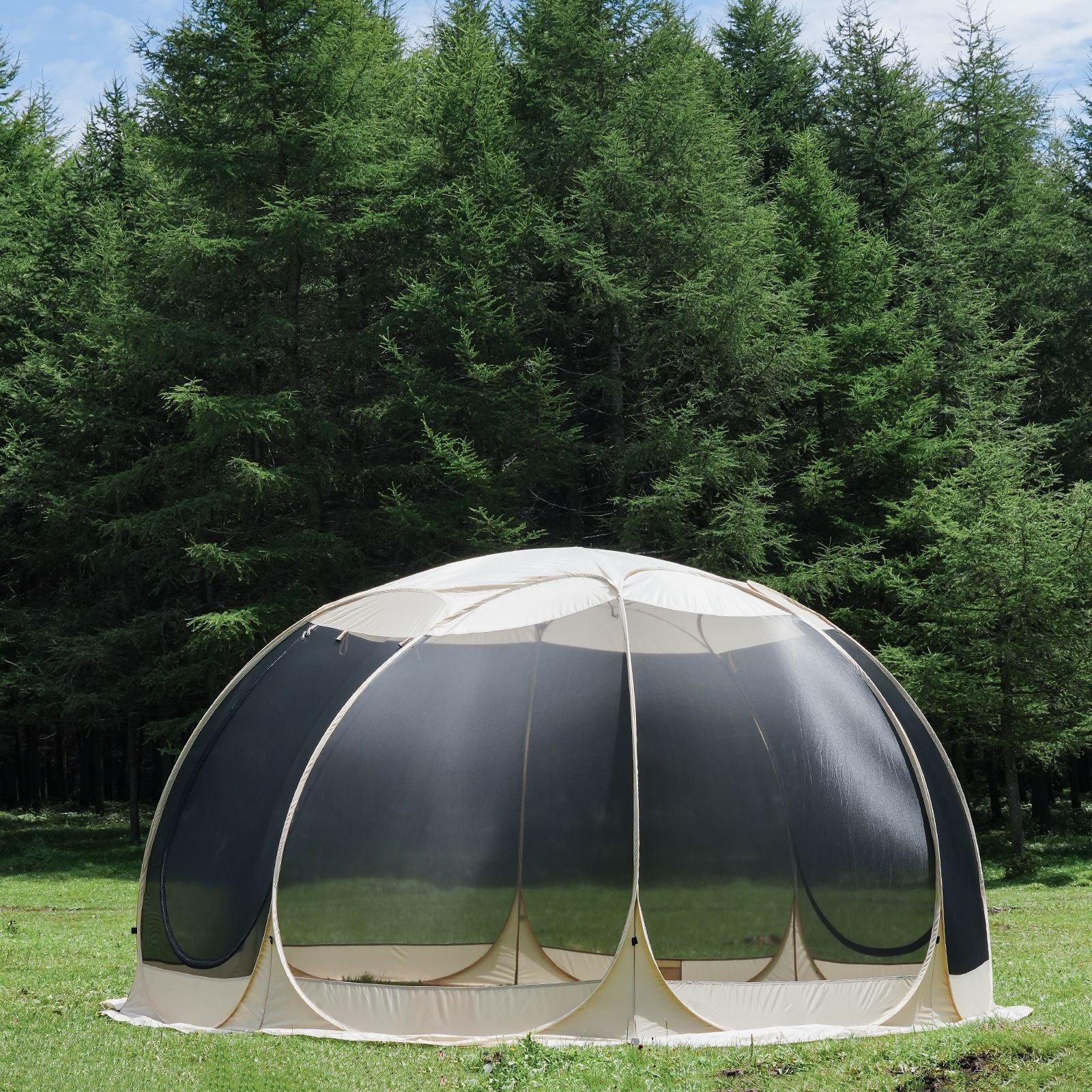 Pop Up Screen House Tent 3x3m, 6-8 Person 220cm Tall Mosquito Net Tent,Spacious 3.8m dome fits 6-8 adults for backyard BBQs & caravan trips camping . 360-degree view fine mesh keeps all mosquitoes out