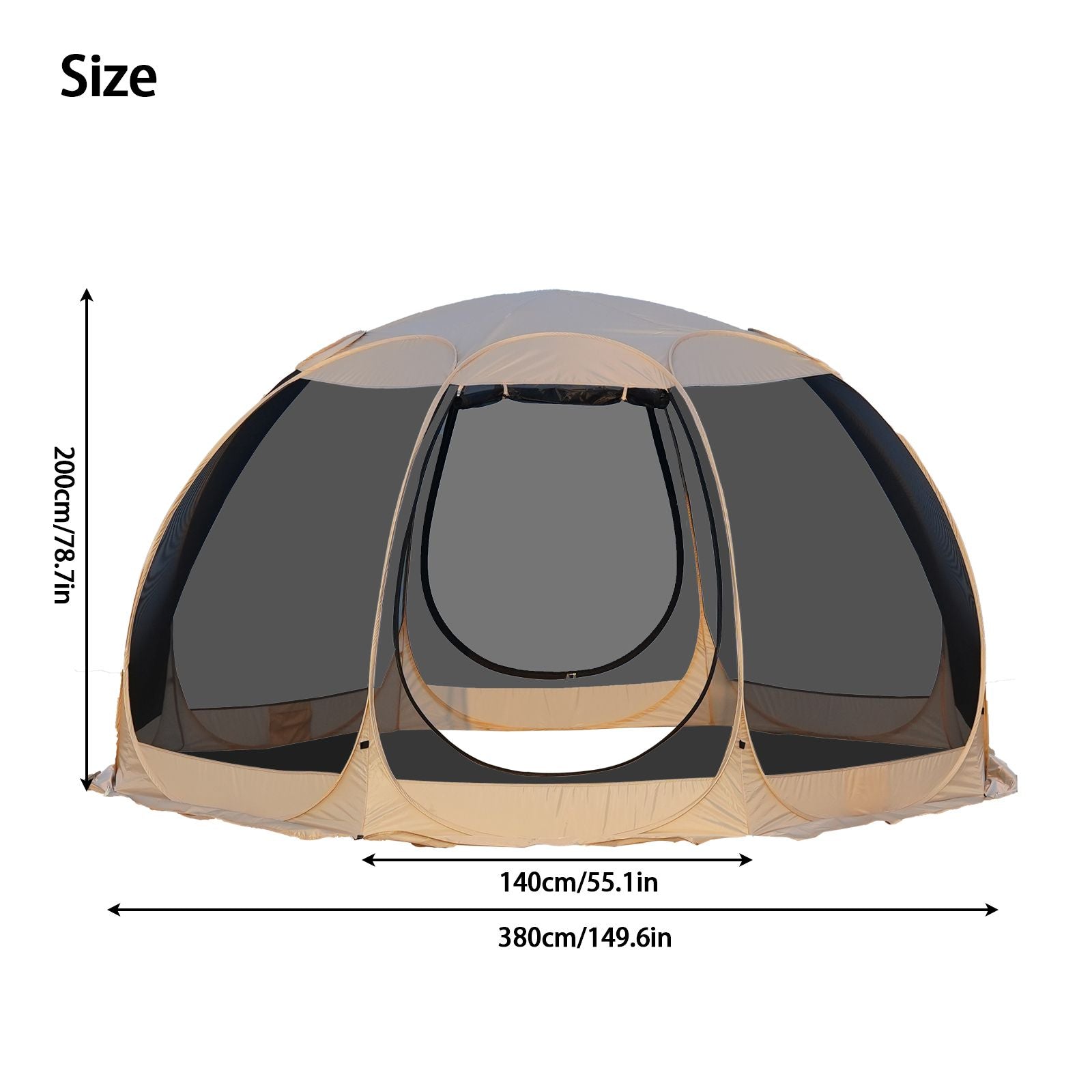 Pop Up Screen House Tent 3x3m, 6-8 Person 220cm Tall Mosquito Net Tent,Spacious 3.8m dome fits 6-8 adults for backyard BBQs & caravan trips camping . 360-degree view fine mesh keeps all mosquitoes out