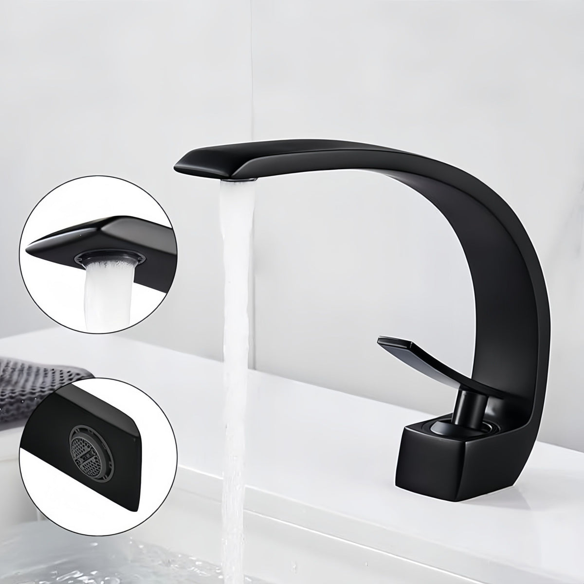 Bathroom Basin Mixer Tap Vanity Counter Top Faucet with Aerator