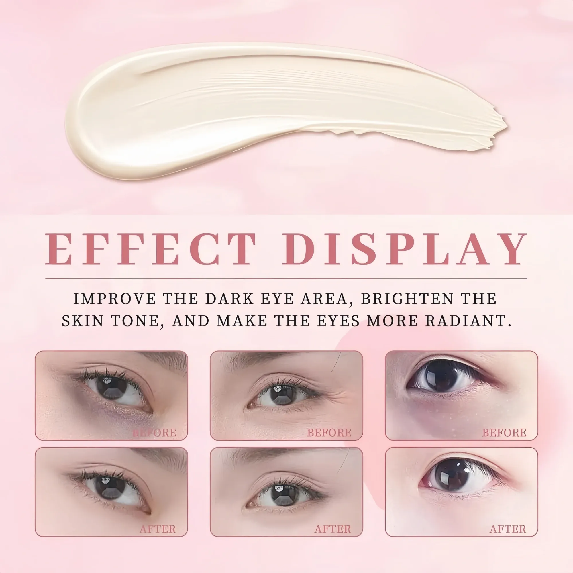 Microcurrent Eye Cream,Under Eye Cream for Dark Circles,Puffiness and Wrinkles, Hyaluronic Acid + Peptide+ Caffeine Eye Cream Anti Aging,Hydrating Eye Care,Gentle Vibration