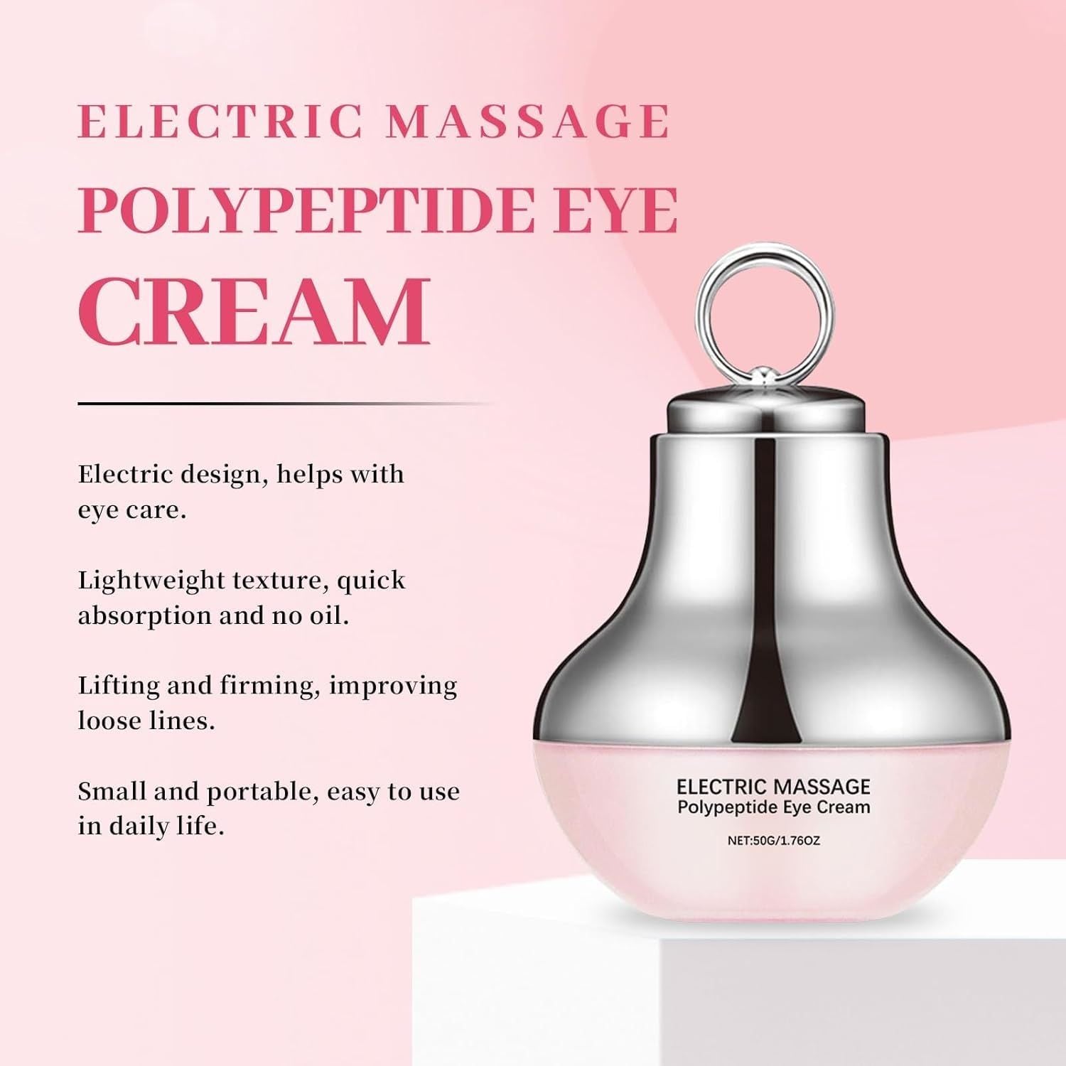 Microcurrent Eye Cream,Under Eye Cream for Dark Circles,Puffiness and Wrinkles, Hyaluronic Acid + Peptide+ Caffeine Eye Cream Anti Aging,Hydrating Eye Care,Gentle Vibration