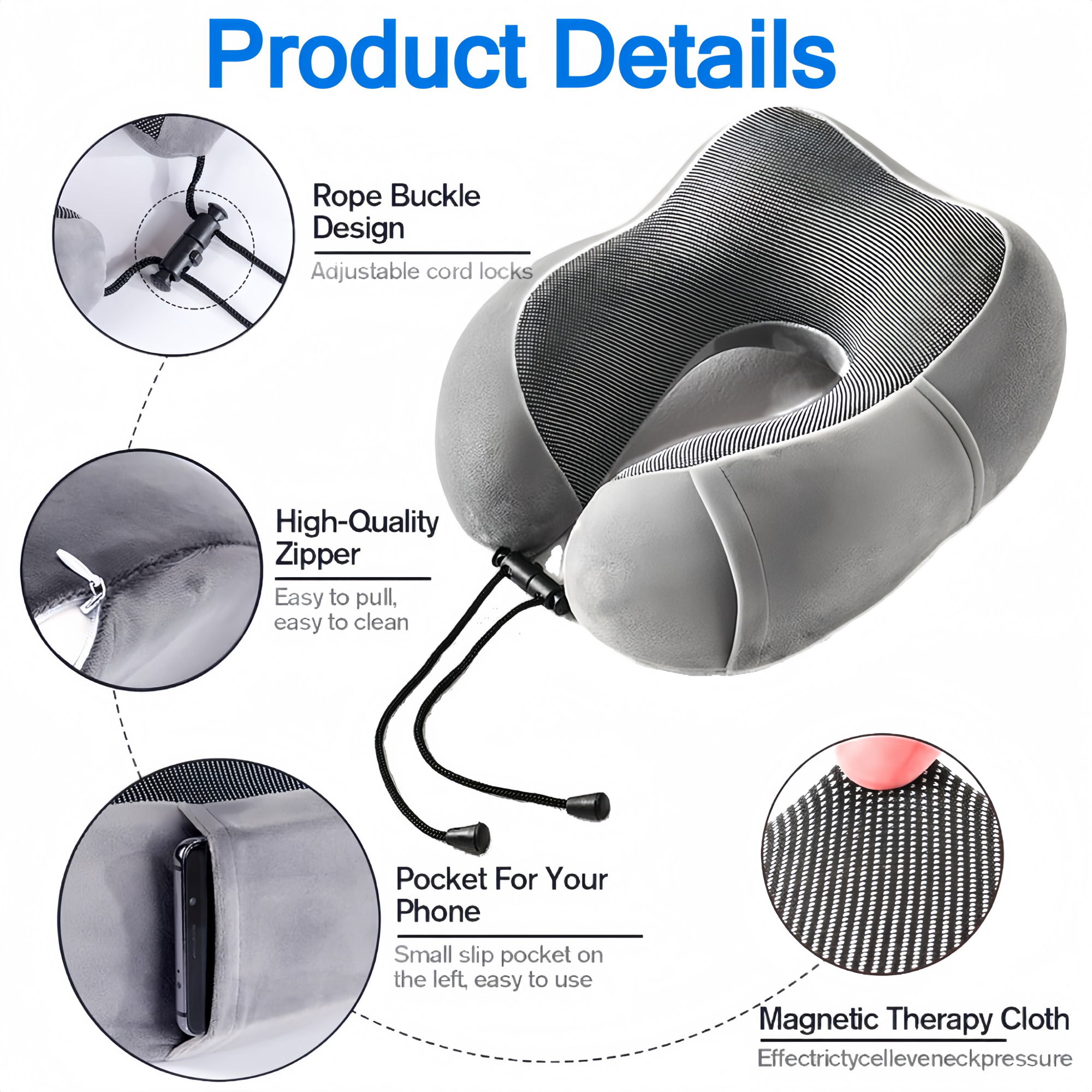 3 Pack Travel Essentials – Travel Pillow, Inflatable Foot Rest & Sleep Mask with Storage Bag, Airplane Travel Accessories Kit for Kids & Adults