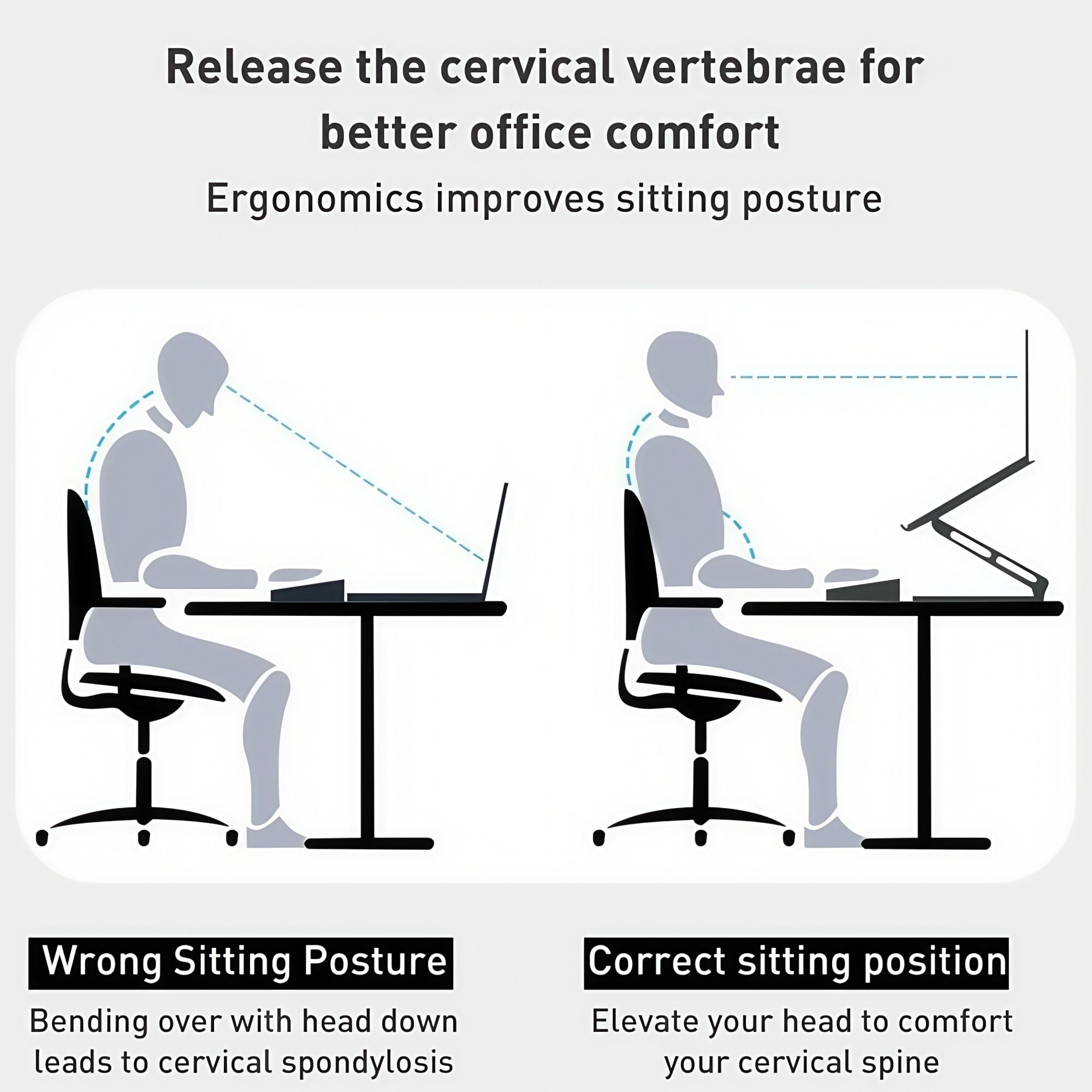 Ergonomic Adjustable Laptop Stand with Cooler,6â€Laptops Notebook Alloy Riser Holder Computer Stand Compatible with Dell,Hp,Pad,Air Pro