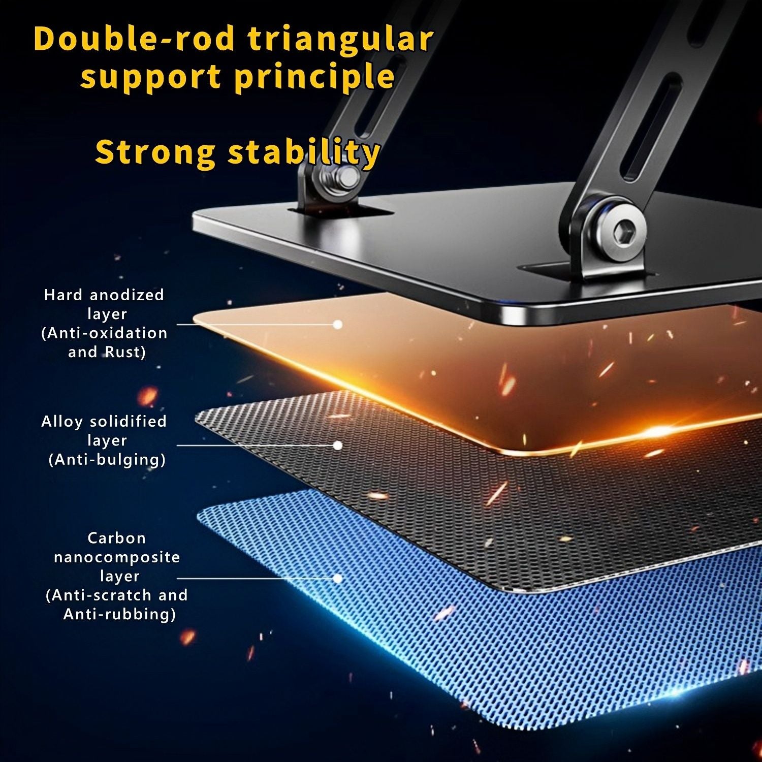 Ergonomic Adjustable Laptop Stand with Cooler,6â€Laptops Notebook Alloy Riser Holder Computer Stand Compatible with Dell,Hp,Pad,Air Pro