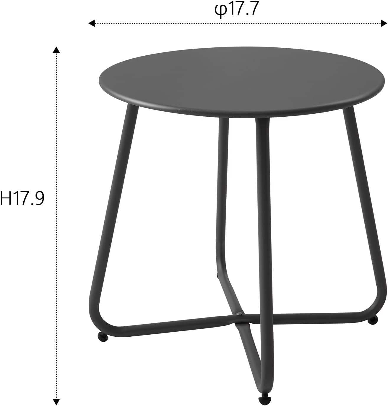 Outdoor Metal Side Table â€“ Rust-Resistant Patio Small Round End Table, Accent Coffee Table for Balcony, Garden, Porch, Living Room & Bedroom â€“ Lightweight Portable Plant Stand, Black