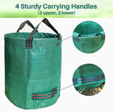 500L Yard Waste Bags 2 Pack, Heavy Duty Garden Waste Bags with Reinforced Handles, Large Reusable Leaf Bags for Lawn Leaves Grass Yard Debris Storage Garden Cleanup