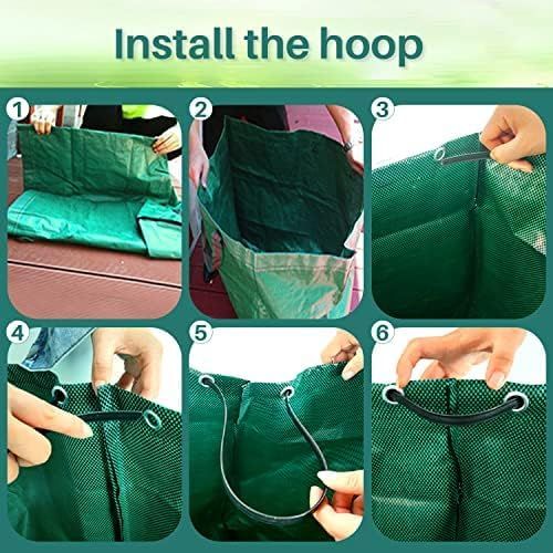 500L Yard Waste Bags 2 Pack, Heavy Duty Garden Waste Bags with Reinforced Handles, Large Reusable Leaf Bags for Lawn Leaves Grass Yard Debris Storage Garden Cleanup