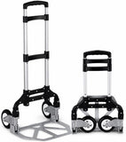 Folding Hand Truck, 1 Pack Portable Dolly Cart with Telescoping Handle, Lightweight Aluminum Alloy Foldable Hand Truck with Solid Rubber Wheels, Compact Moving Cart for Home, Office, Shopping, Travel