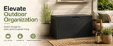 60 Gallon Outdoor Storage Deck Box, 227L Resin Patio Storage Box with Lockable Lid, Waterproof-Look Rattan Deck Box for Cushions, Garden Tools, Pool Accessories, Toys, Patio, Garden and Porch