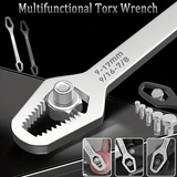 Black multi-functional 5mm thick box wrench, double-ended self-tightening adjustable wrench, wrench diameter 3-17mm, portable hand tool, suitable for automotive and household use.