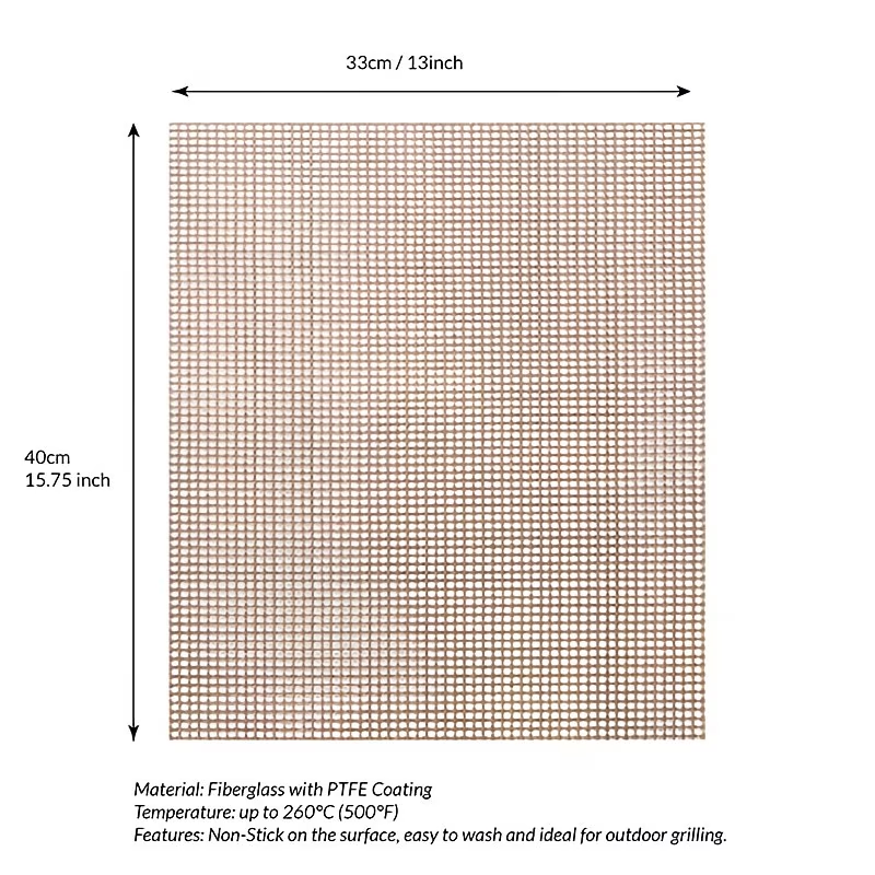 Black 3-Pack Premium Non-Stick PTFE Grill Mesh Mats - Reusable, easy-to-clean round wire mesh mats, perfect for outdoor grilling, ideal for chicken wings, etc., an essential cooking accessory for homes and dormitories.
