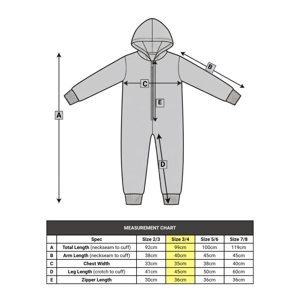 Kids Hooded Onesie - Coral Fleece 220 GSM - Grey Dinosaur - Unisex Size 4