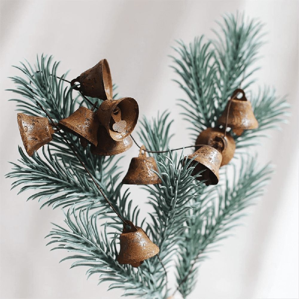 50 PCS Mini Jingle Bells, Christmas Bells, for Crafting Wreath Craft Bells, Holiday Home Decoration Bells (Rusty 1 Inch)