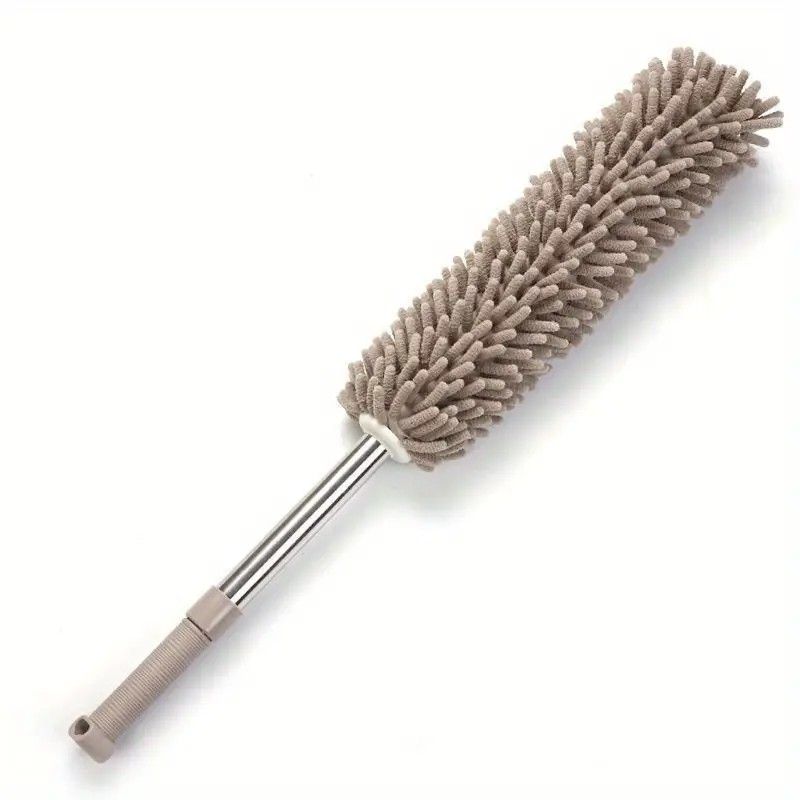 ✨ Extendable Electrostatic Duster | Stainless Steel Pole + Microfiber Cloth | Traps Dust & Pet Hair Without Spreading, Reaches High Corners for Effortless Home Cleaning!/coffee