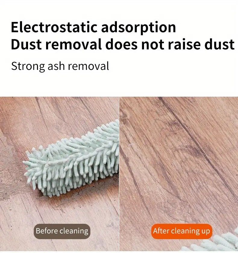 ✨ Extendable Electrostatic Duster | Stainless Steel Pole + Microfiber Cloth | Traps Dust & Pet Hair Without Spreading, Reaches High Corners for Effortless Home Cleaning!/pale green