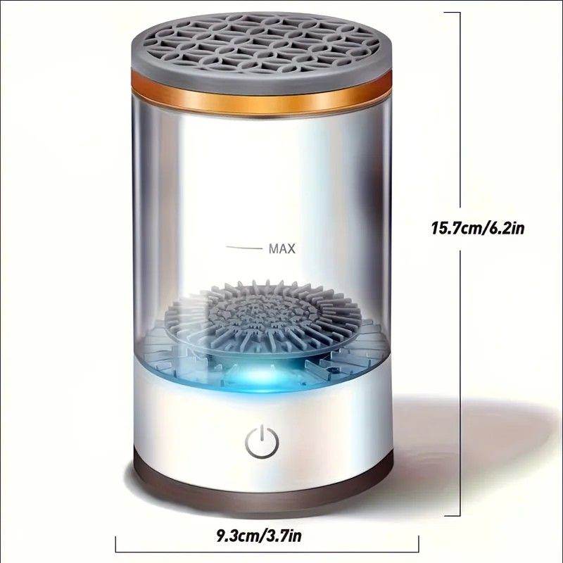 ✨ Dual-Effect Makeup Brush Cleaner | Vertical & Textured Slots | Auto-Rotating Gentle Care, Wash-Dry-Store in One, Deep Cleans Foundation & Eyeshadow Brushes!