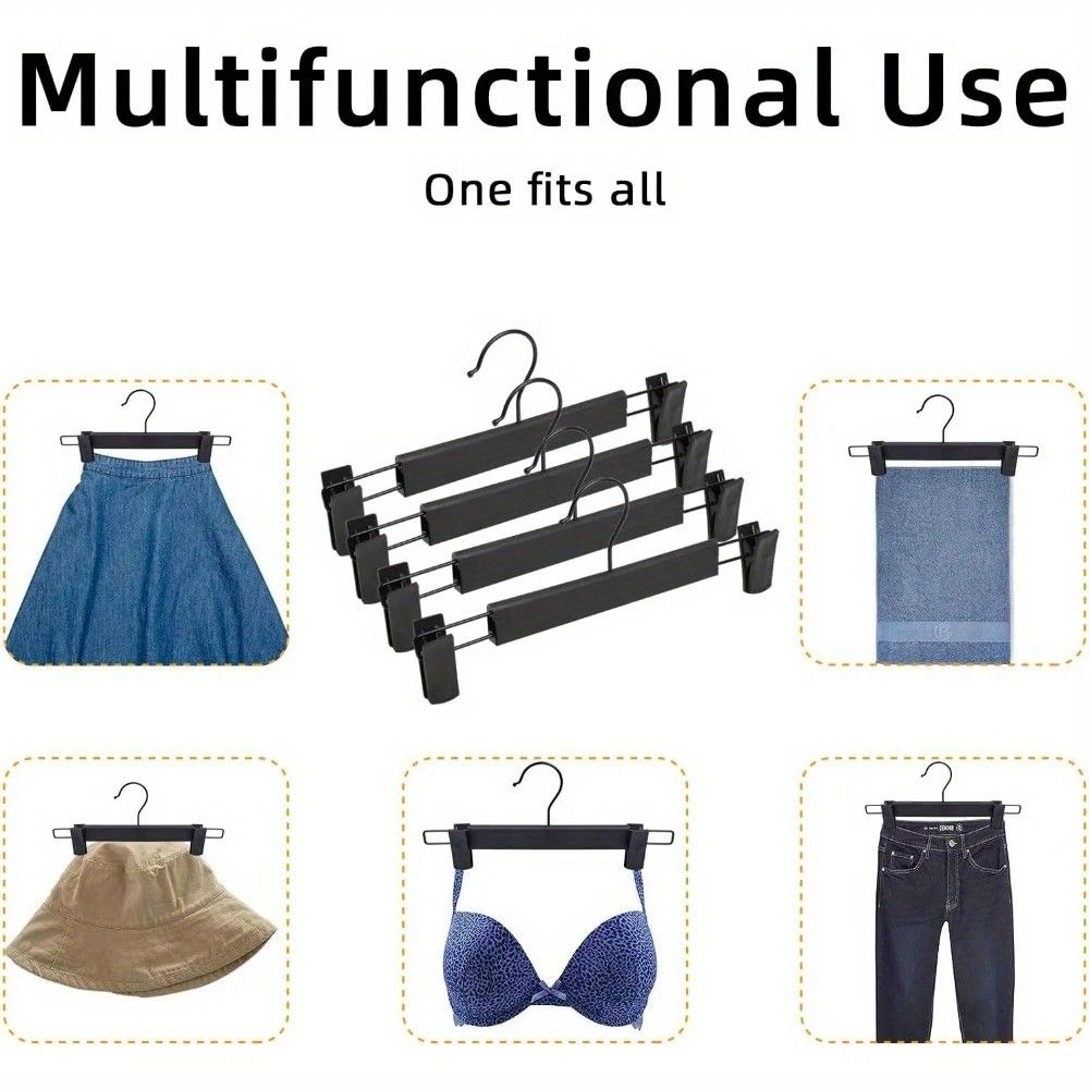 5pcs✨ Multi-Purpose Trouser Hanger | 360° Swivel Hook + Non-Slip Clips | Heavy-Duty & Space-Saving, Holds Pants, Skirts, Towels & Underwear for Closet & Balcony!