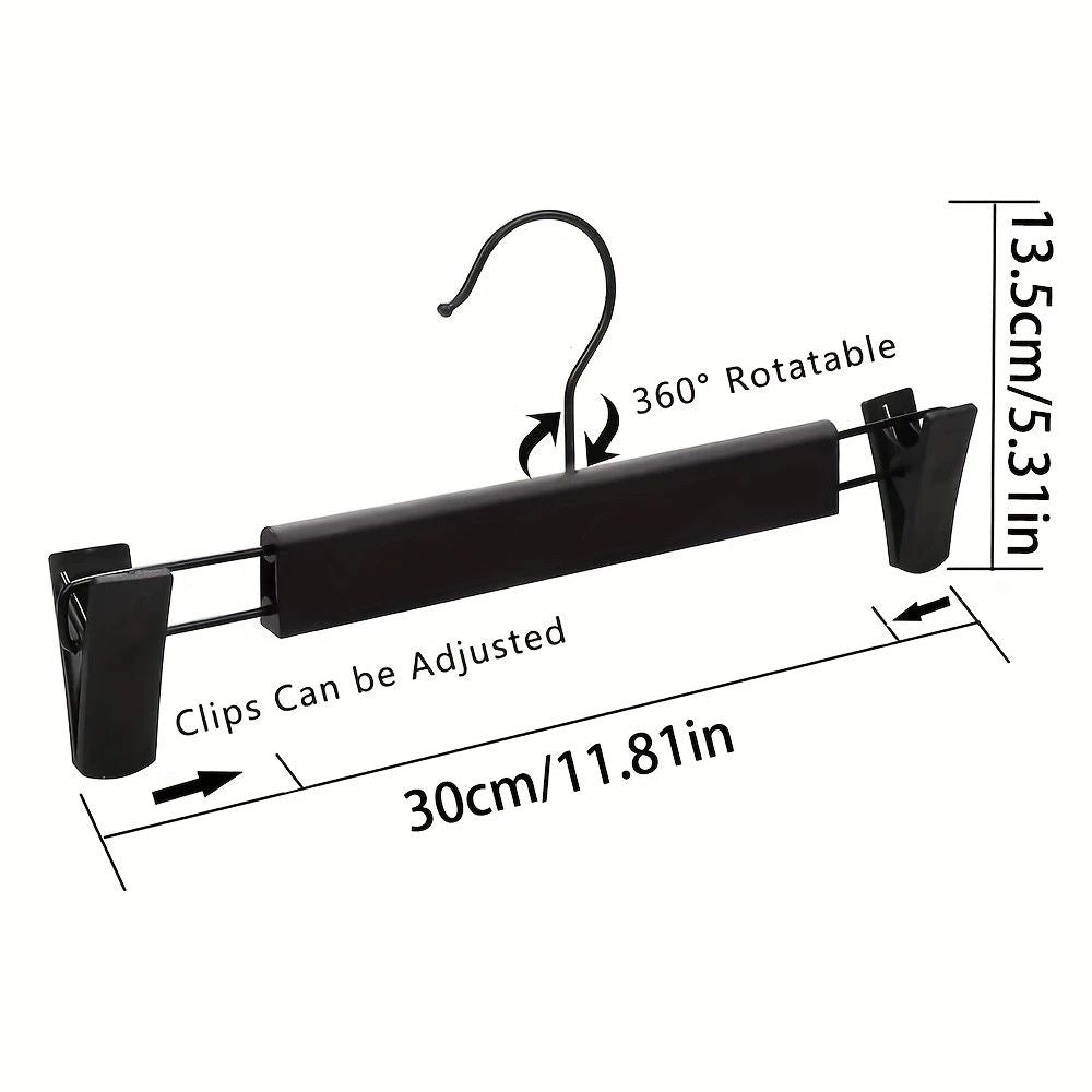 5pcs✨ Multi-Purpose Trouser Hanger | 360° Swivel Hook + Non-Slip Clips | Heavy-Duty & Space-Saving, Holds Pants, Skirts, Towels & Underwear for Closet & Balcony!