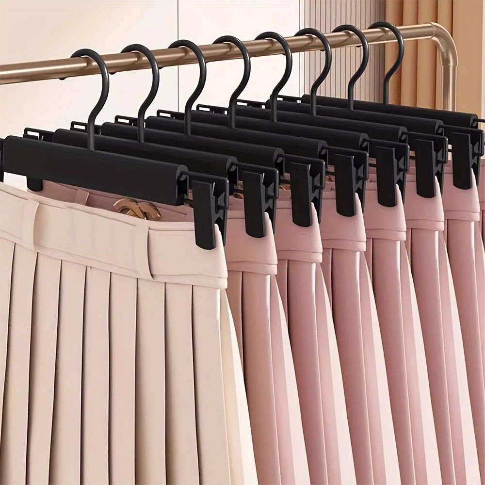 5pcs✨ Multi-Purpose Trouser Hanger | 360° Swivel Hook + Non-Slip Clips | Heavy-Duty & Space-Saving, Holds Pants, Skirts, Towels & Underwear for Closet & Balcony!