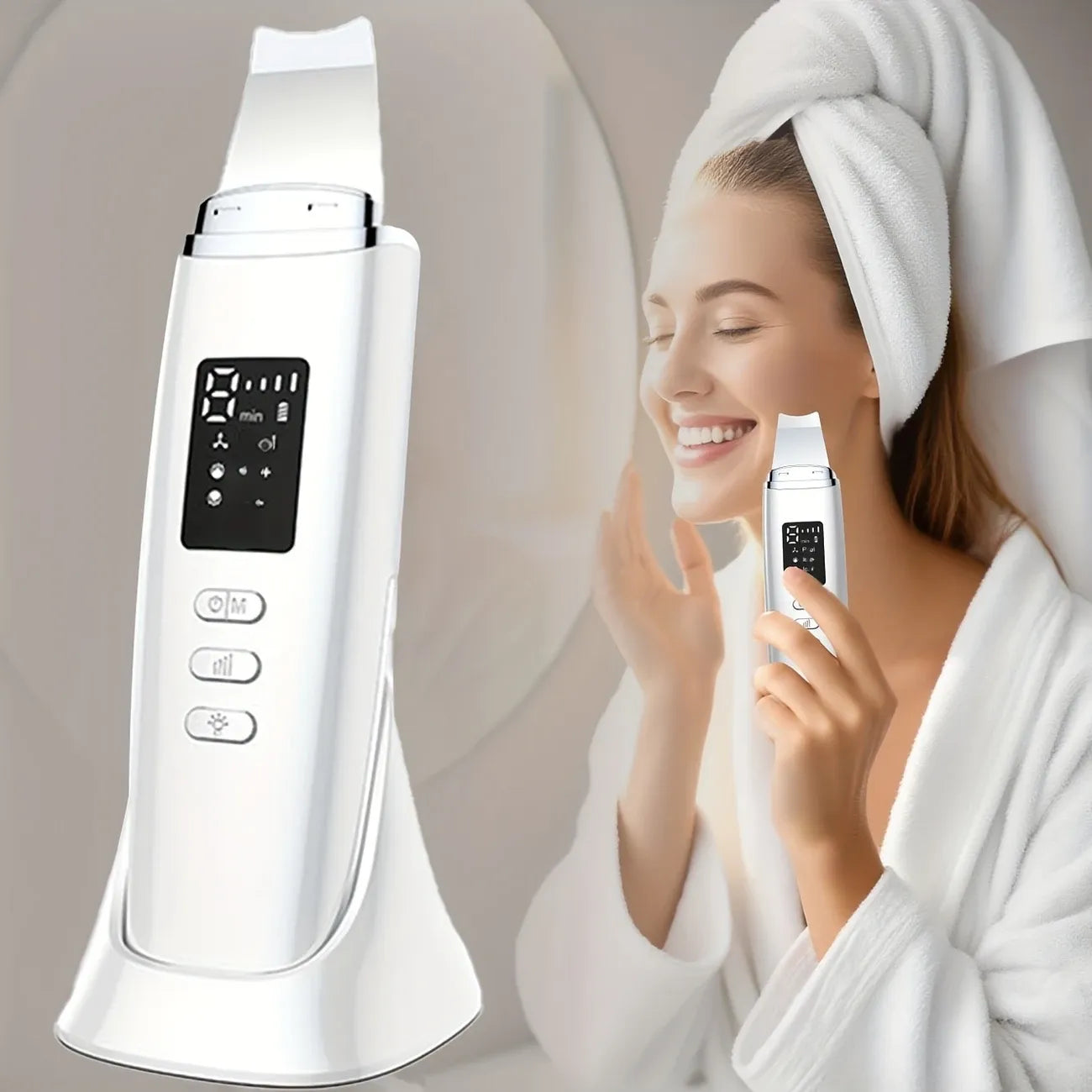 ✨ EMS Microcurrent Skin Spatula | 4-in-1 Deep Blackhead Removal + Serum Infusion + V-Face Lifting | At-Home Facial Device for Radiant, Firm Contours!