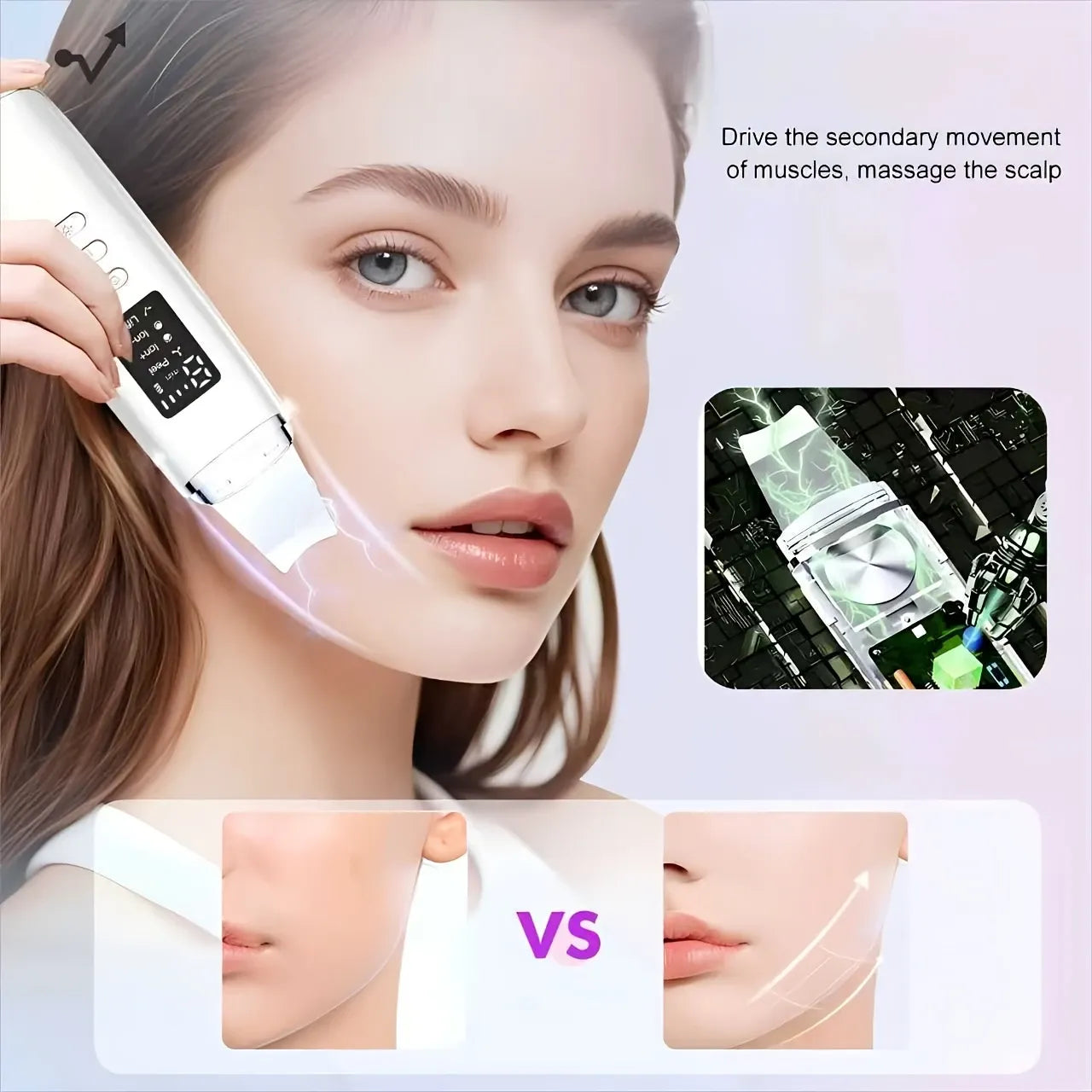 ✨ EMS Microcurrent Skin Spatula | 4-in-1 Deep Blackhead Removal + Serum Infusion + V-Face Lifting | At-Home Facial Device for Radiant, Firm Contours!