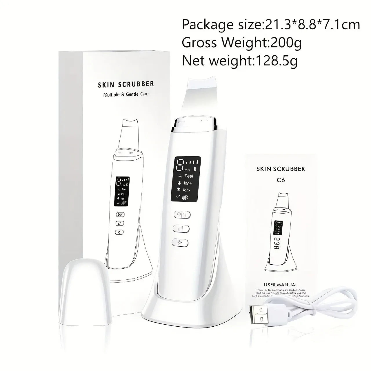 ✨ EMS Microcurrent Skin Spatula | 4-in-1 Deep Blackhead Removal + Serum Infusion + V-Face Lifting | At-Home Facial Device for Radiant, Firm Contours!