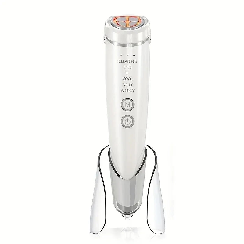 ✨ 6-in-1 Hot & Cold Facial Massager | Thermal/Cooling Therapy + Red & Blue Light + 3 Intensity Levels | Magnetic Charging, Full Face, Eye & Neck Care for Radiant V-Lift!/WHITE