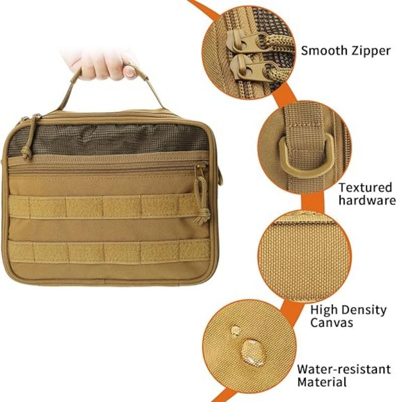 ✨ Army Green Hanging Toiletry Bag | 8+ Compartments + Built-in Mirror | Double Zippers & Hook, Lightweight Water-Resistant for Travel, Gym & Bathroom!/GREEN