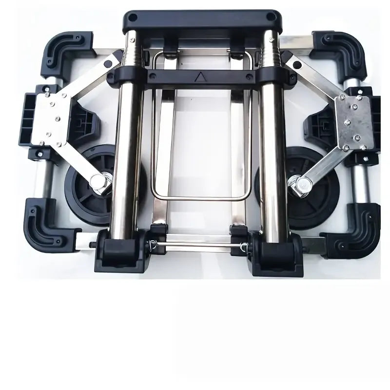 ✨ A4 Ultra-Foldable Shopping Trolley | Stainless Steel & 5cm Slim | 1.1kg Lightweight, 25kg Heavy-Duty, Smooth Wheels for Groceries & Commute!