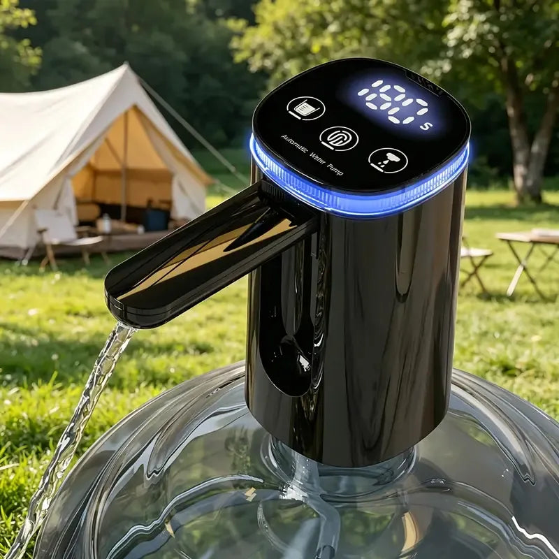 ✨ Portable 3.0 Foldable Water Dispenser | Auto-Retracting Spout & Child Lock | Type-C Fast Charge for Camping, Office & Kitchen | Fits 5 Gallon Bottles/white