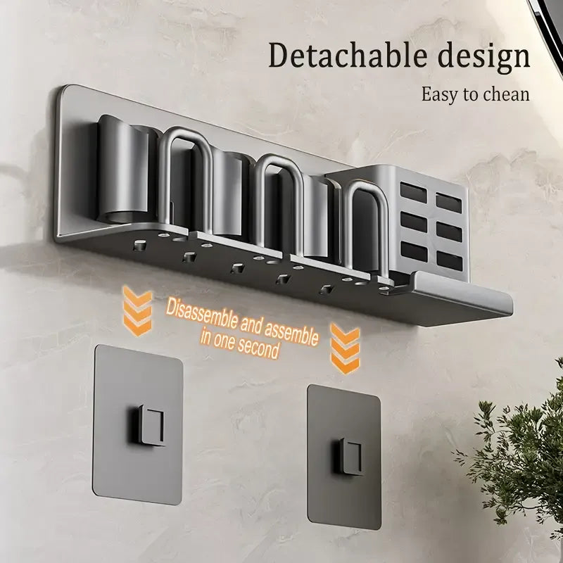 ✨ 2nd Gen Space Aluminium Toothbrush Holder | Drill-Free PLUS Upgrade | Large Capacity, Bottom Drainage, Strong Adhesive for a Clutter-Free Bathroom!/There is no cup for two people (nail-free installation)