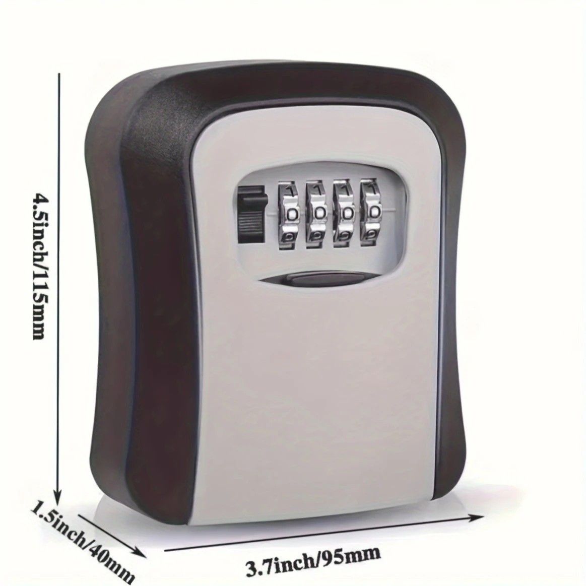 ✨ Outdoor Key Lock Box | 4-Digit Combo + Wall Mount | Heavy-Duty & Hidden, Keyless Entry for Airbnb, Home & Office Security!/GREY