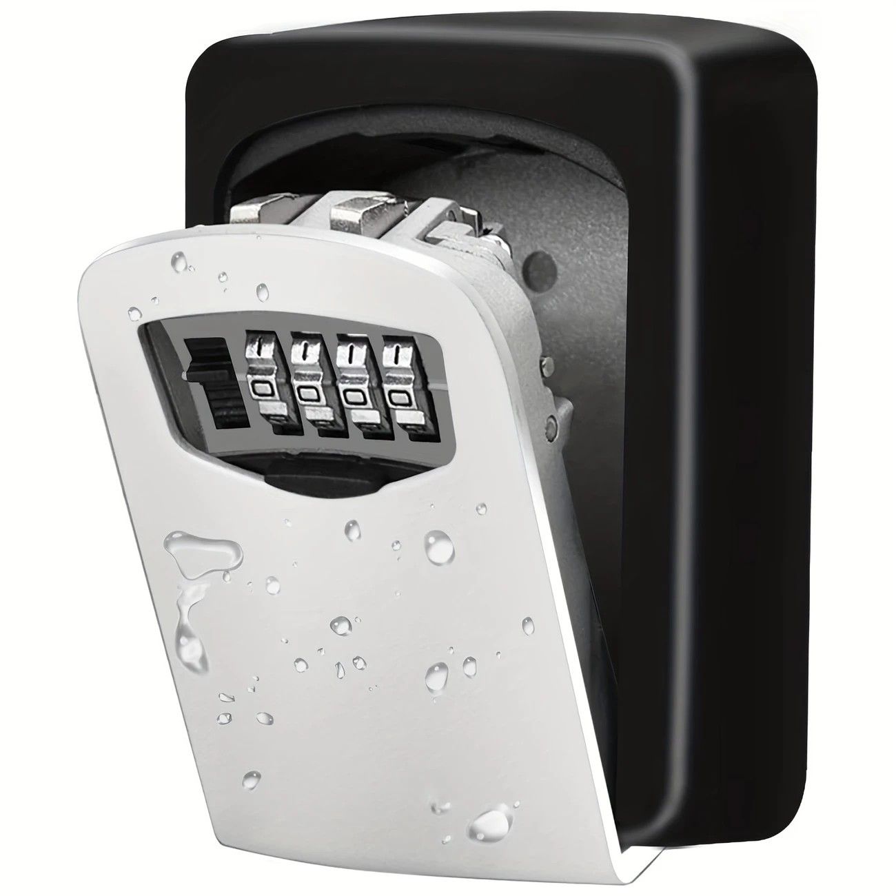 ✨ Outdoor Key Lock Box | 4-Digit Combo + Wall Mount | Heavy-Duty & Hidden, Keyless Entry for Airbnb, Home & Office Security!/GREY