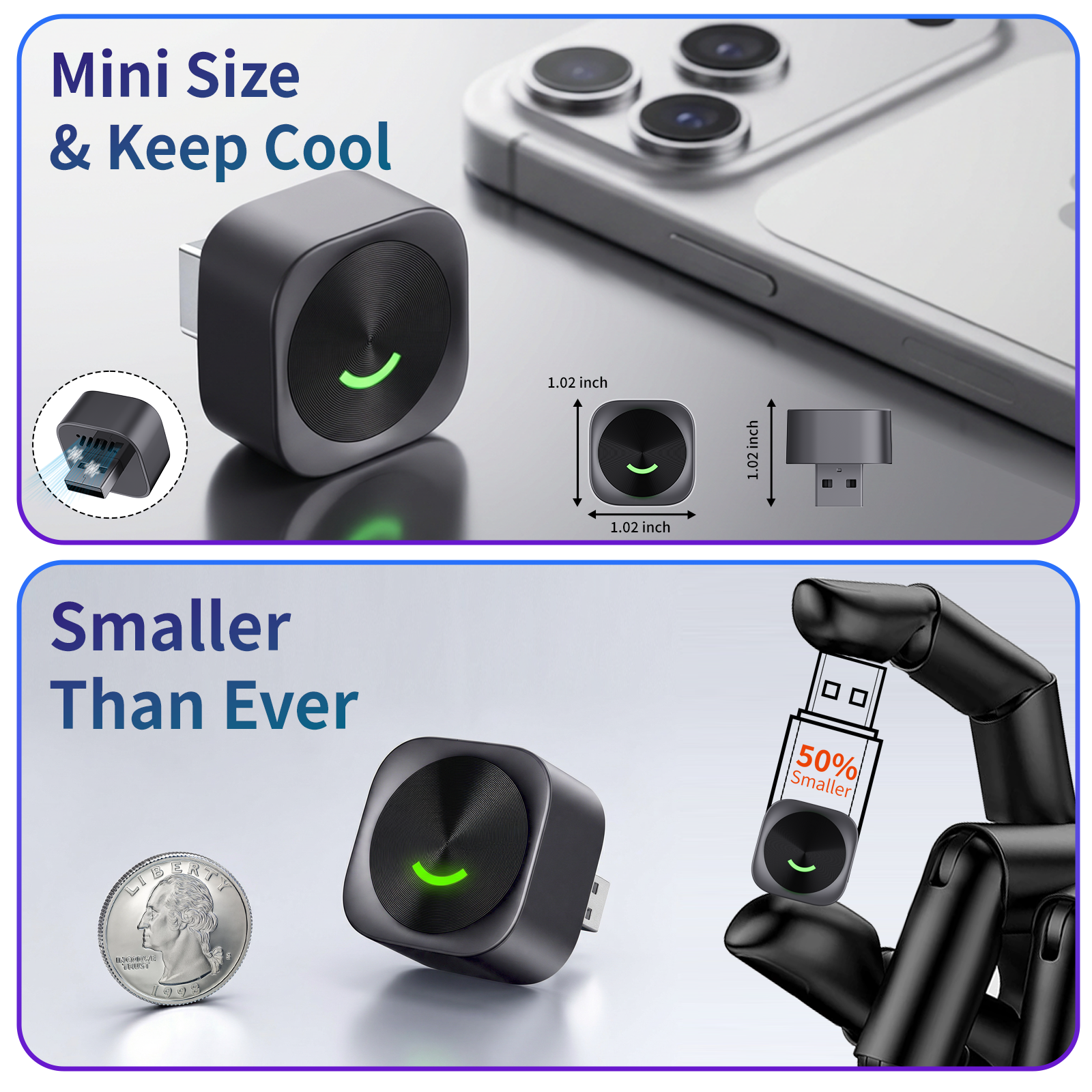 2 in 1 Wireless CarPlay and Android Auto Adapter Plug and Play Carplay Adapter