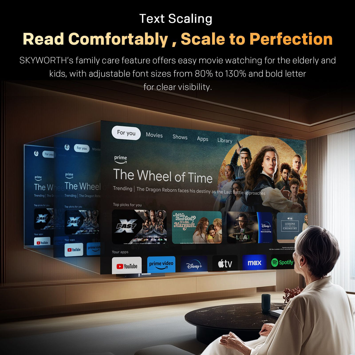 SKYWORTH 43" E5500H EyeCare Smart Google TV, 1080P FHD, HDR10 HLG, Find-My Remote, AI Picture Processing, Dolby Audio, Screen Casting, Bezel Less Design, Voice Control