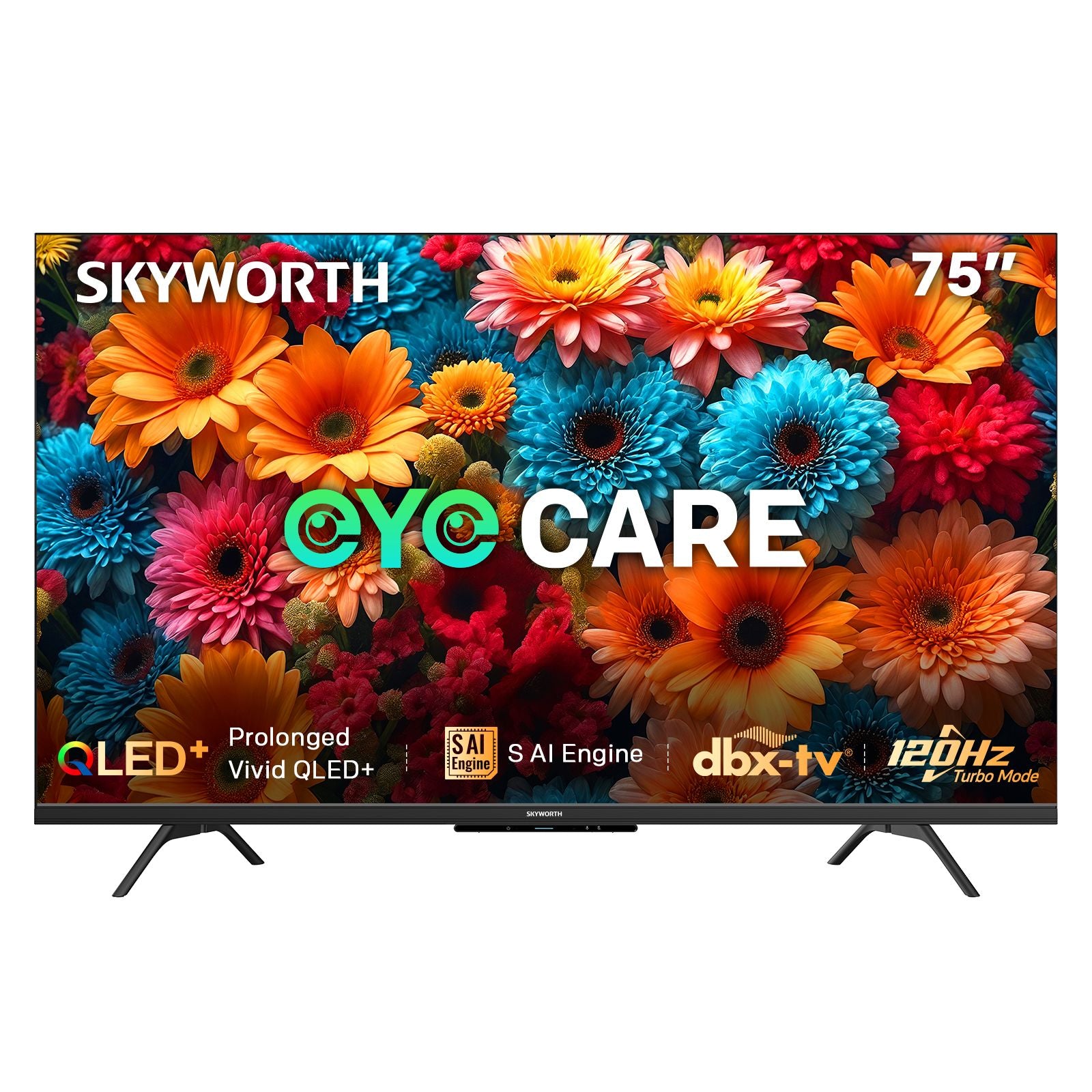SKYWORTH Q6600H 75" - QLED+ 4K Smart Google TV, Gen 5 Quantum Dot, 120Hz Refresh Rate, AI-Powered Picture, Dolby Audio DBX-tv Audio, Voice Control, Screen Casting, HDR, Eco-Friendly Design