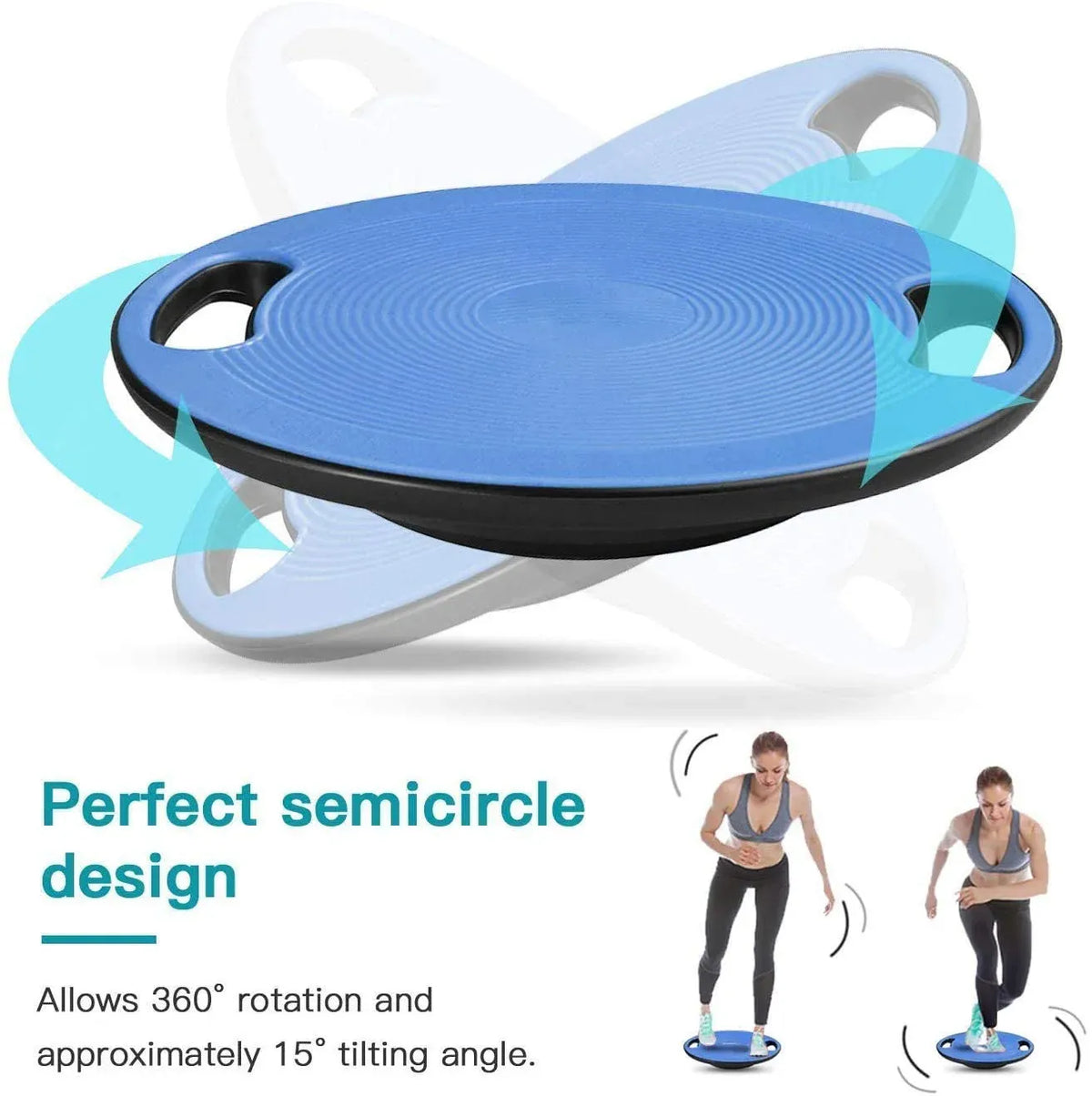 Plastic Portable Wobble Balance Board — Black