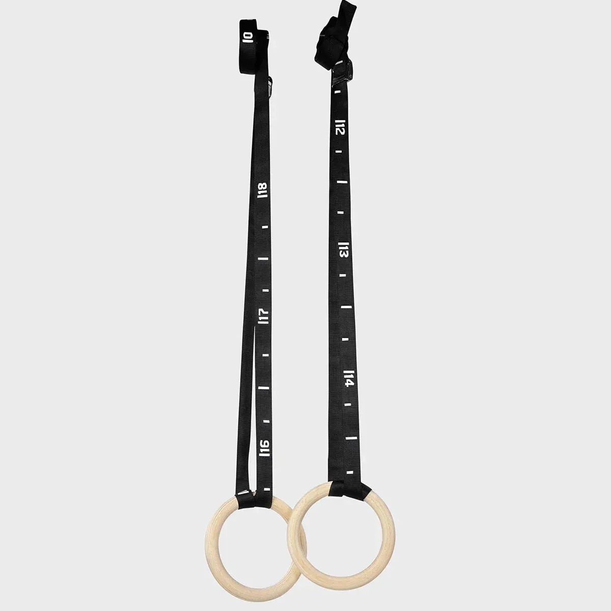 Wooden Gymnastic Rings with Adjustable Straps