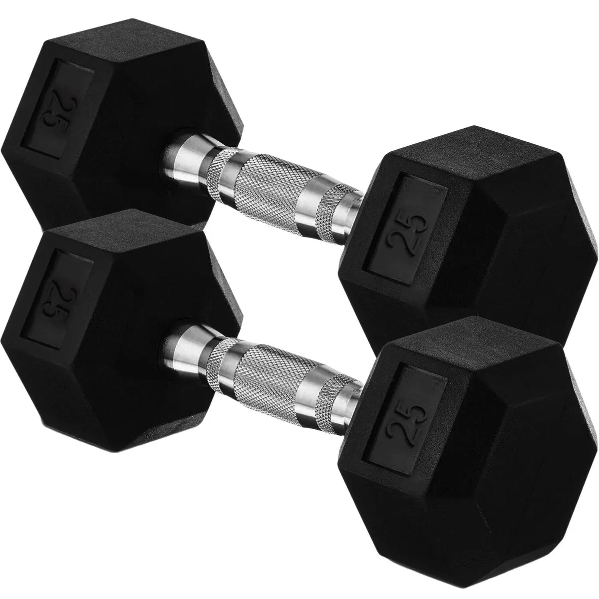 20lb to 45lb Rubber Coated Hex Dumbbells (sold in pairs) — Pair of 30LB / ~13.5kg