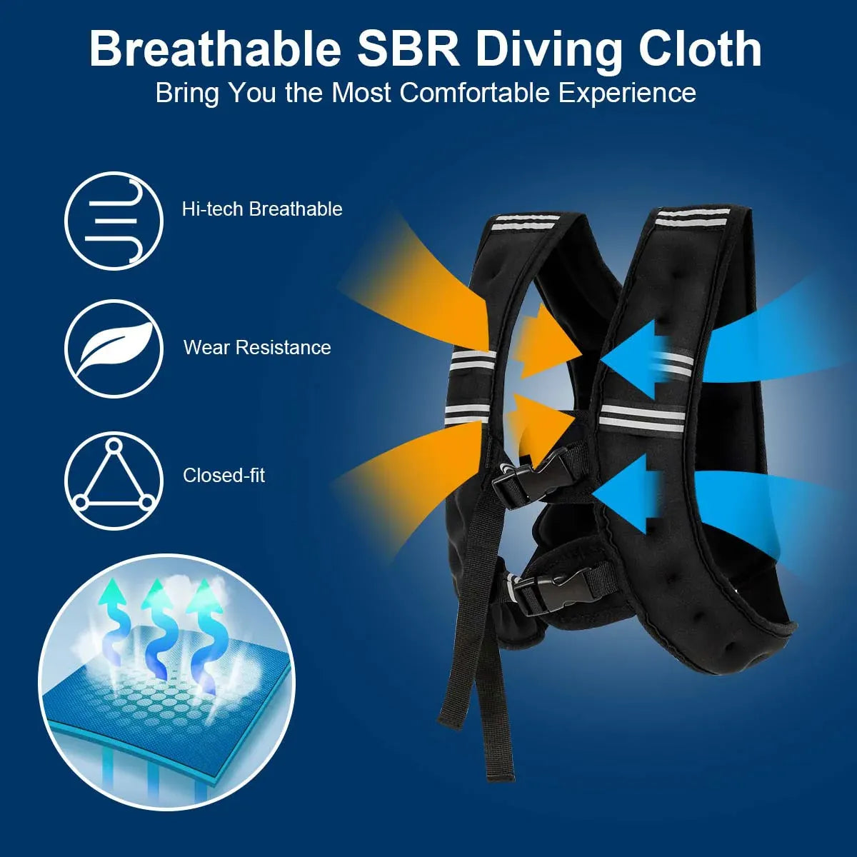 Weighted Vest With Mesh Pocket & Adjustable Buckle — 3kg / Black