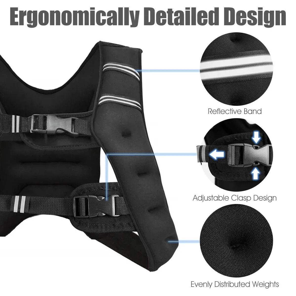 Weighted Vest With Mesh Pocket & Adjustable Buckle — 8kg / Purple