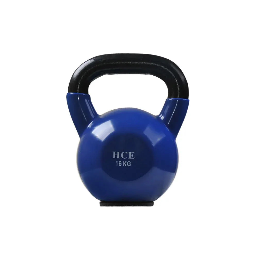 16kg Vinyl Coated Kettlebell – Solid Cast Iron with Rubber Base