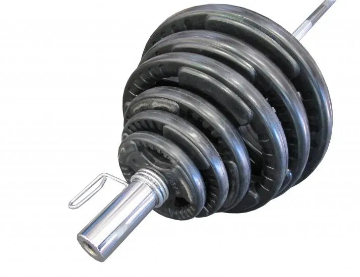 115kg Olympic Rubber Coated Barbell Weights Set