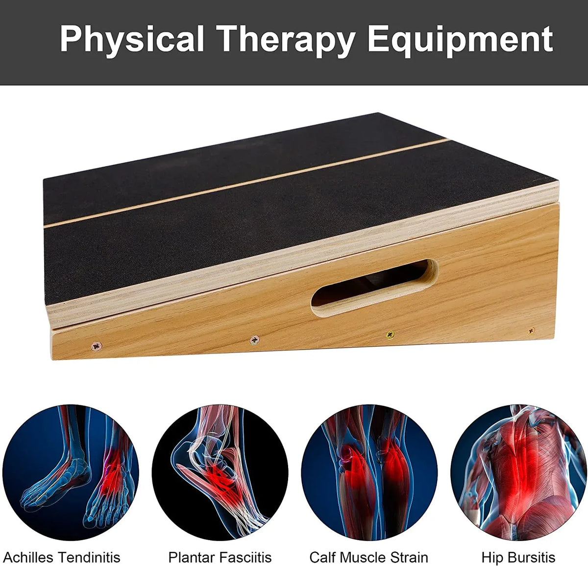 Wooden Slant Board- Adjustable Incline Board and Calf Stretcher