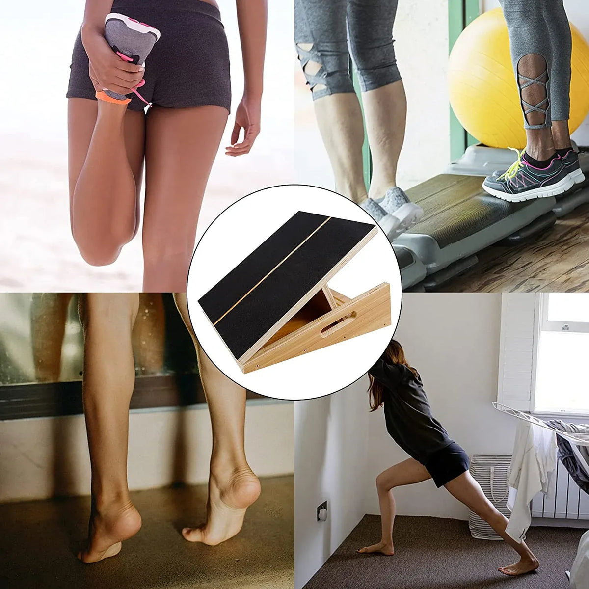 Wooden Slant Board- Adjustable Incline Board and Calf Stretcher