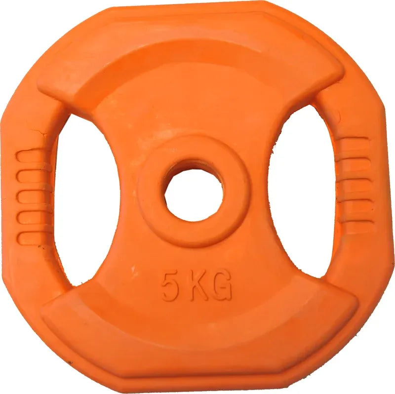 5kg Rubber Coated Weight Plate for Aerobic barbell set, Orange color