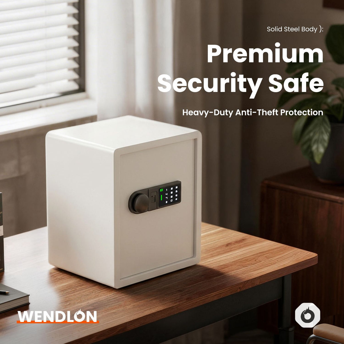 Wendlon White Touch Screen Safe Boxwith Electronic password, Backlit Keypad, LED Light, Anti-Rust & Anti-Theft, Home/Office, 1.69 Cubic Feet,33×35×42 cm