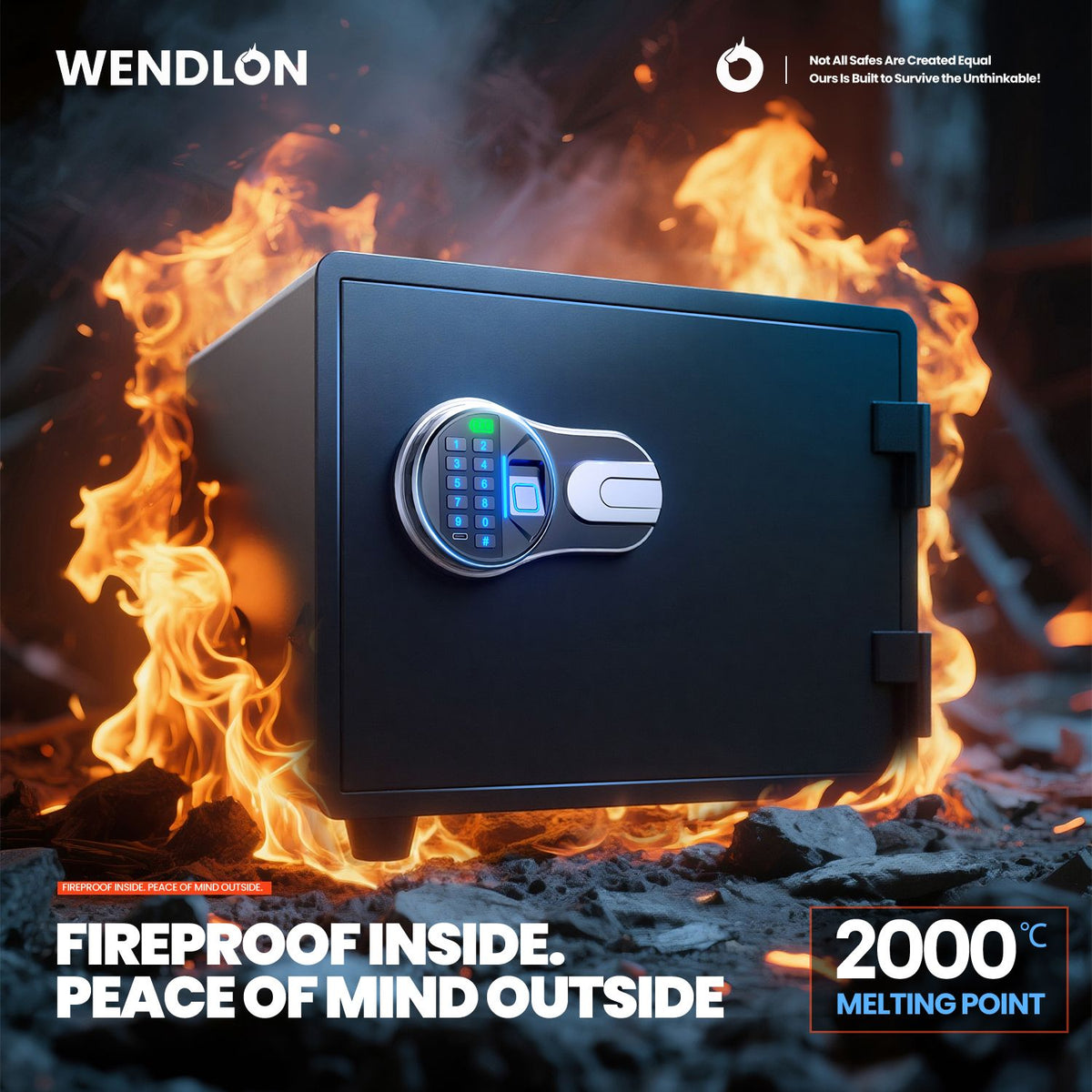 Fireproof and waterproof biometric safe,weighs 33 KG. Fire proof box for home,office,lock box,cabinet with fingerprint,silent mode,Anti-Theft