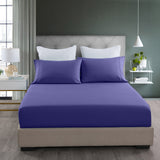 Bed Sheets: Royal Comfort 2000TC 3 Piece Fitted Sheet and Pillowcase Set Bamboo Cooling - King - Royal Blue