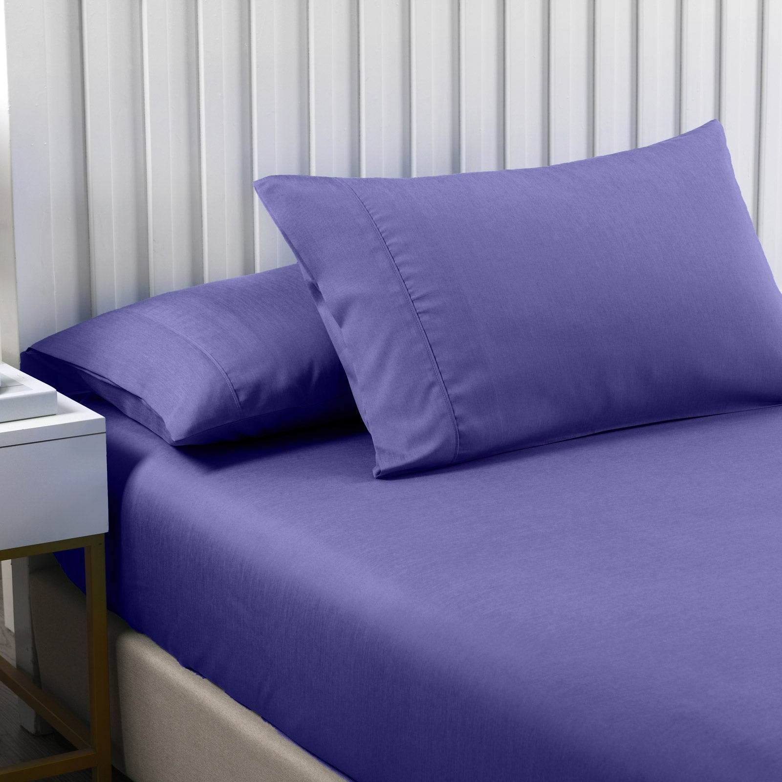 Bed Sheets: Royal Comfort 2000TC 3 Piece Fitted Sheet and Pillowcase Set Bamboo Cooling - King - Royal Blue